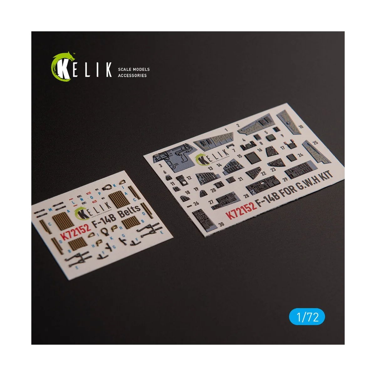 F-14B - interior 3D decals for GWH kit, 1/72 - Kelik K72152