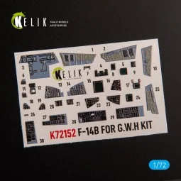 F-14B - interior 3D decals for GWH kit, 1/72 - Kelik K72152 2