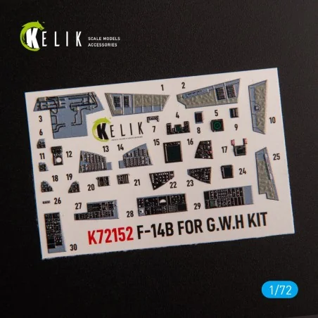 F-14B - interior 3D decals for GWH kit, 1/72 - Kelik K72152