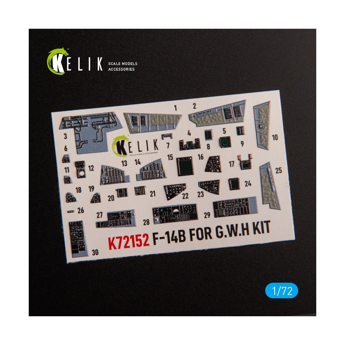 F-14B - interior 3D decals for GWH kit, 1/72 - Kelik K72152