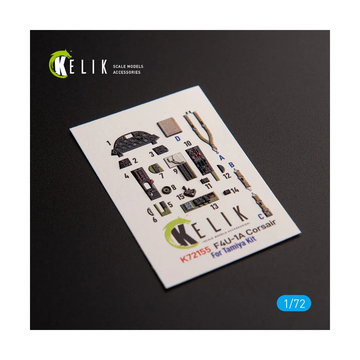 F4U-1A Corsair - interior 3D decals for Tamiya kit, 1/72 - Kelik K7...