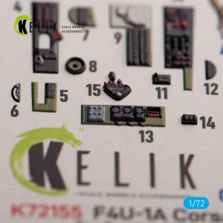 F4U-1A Corsair - interior 3D decals for Tamiya kit, 1/72 - Kelik K7...