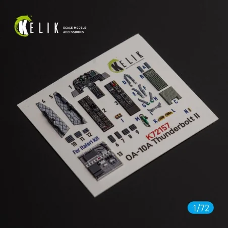 OA-10A Thunderbolt - interior 3D decals for Italeri kit, 1/72 - Kel...