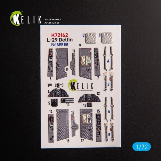 L-29 Delfin - interior 3D decals for AMK kit, 1/72 - Kelik K72162