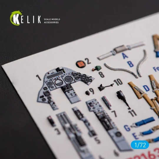 F.2A Lighting - interior 3D decals for Airfix kit, 1/72 - Kelik K72163