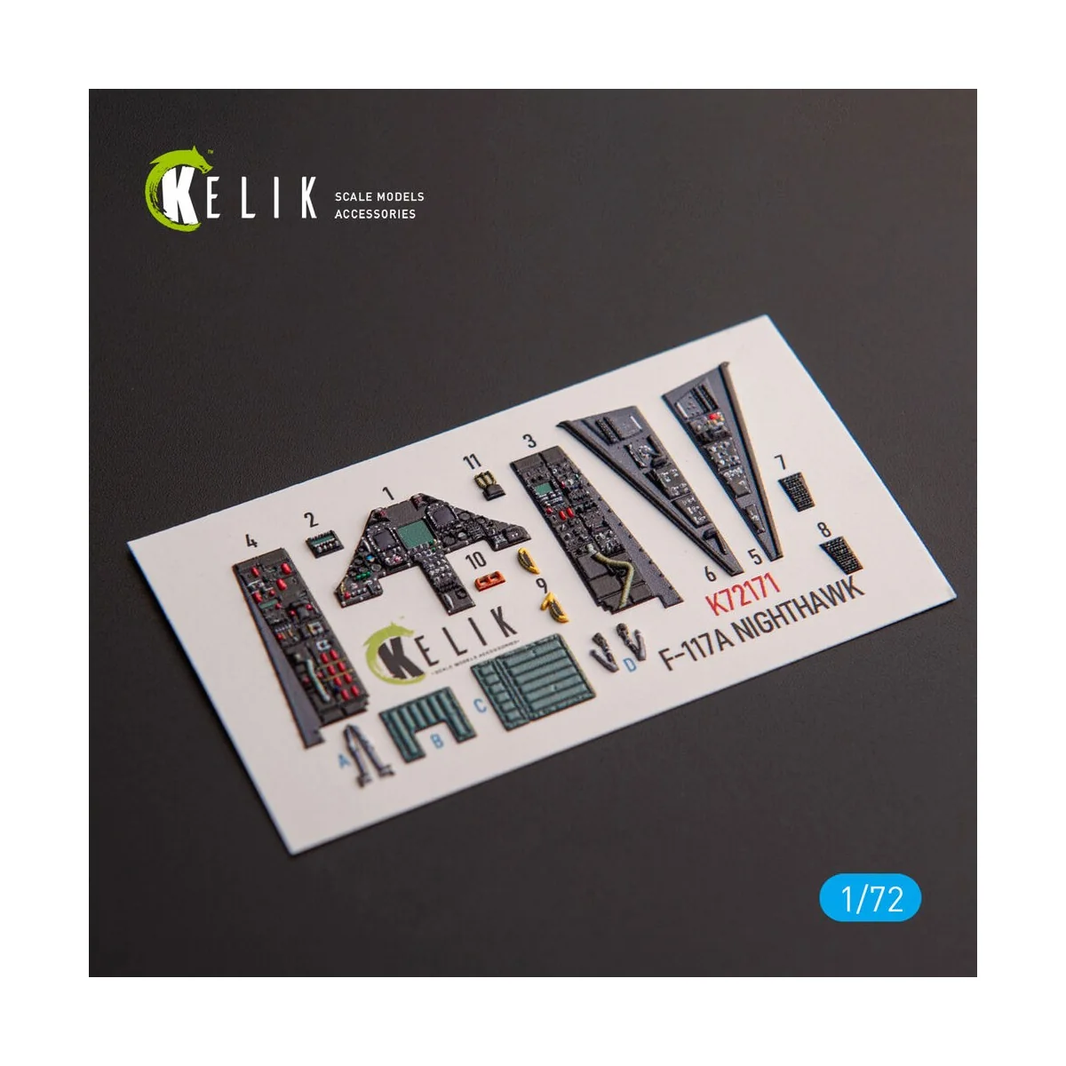 F-117A NIGHTHAWK - interior 3D decals for Academy kit, 1/72 - Kelik...