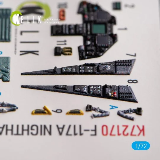 F-117A NIGHTHAWK - interior 3D decals for Hasegawa kit, 1/72 - Keli...