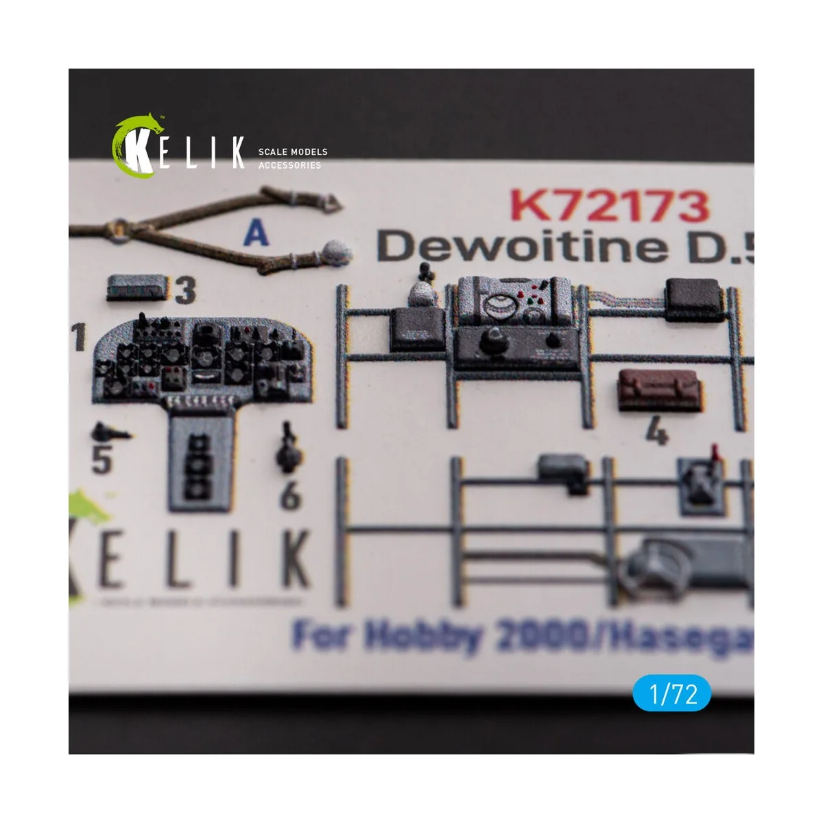 Dewoitine D.520 - interior 3D decals for Hobby 2000/Hasegawa kit, 1...