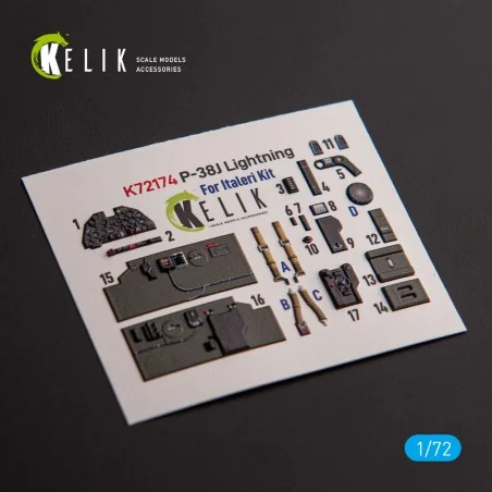 ?-38J Lightning - interior 3D decals for Italeri/Academy kit, 1/72 ...