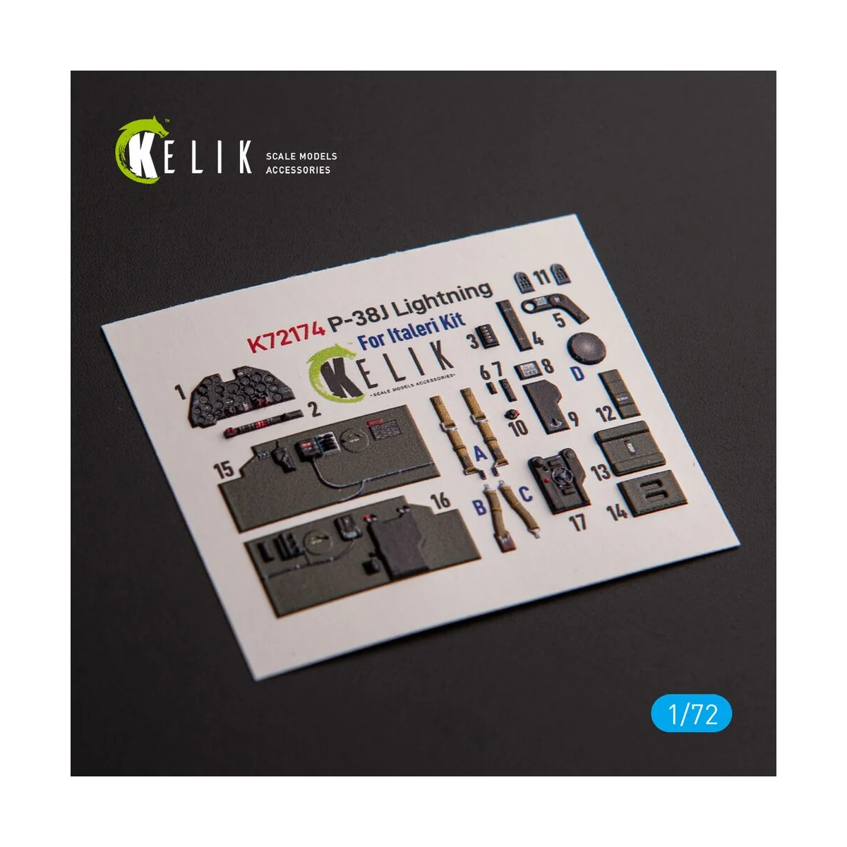 ?-38J Lightning - interior 3D decals for Italeri/Academy kit, 1/72 ...