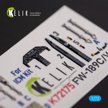 FW-189C/V-6 - interior 3D decals for ICM kit, 1/72 - Kelik K72175