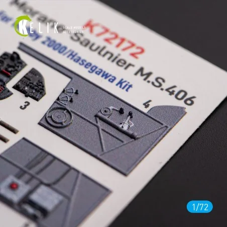 Morane-Saulnier M.S.406 - interior 3D decals for Hobby 2000/Hasegaw...