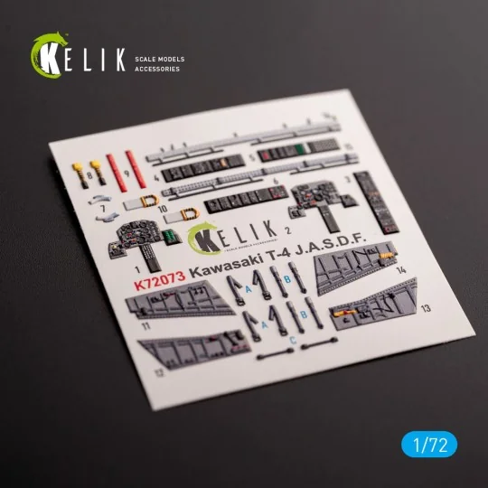 Kawasaki T-4 - interior 3D decals for Hasegawa kit, 1/72 - Kelik K7...