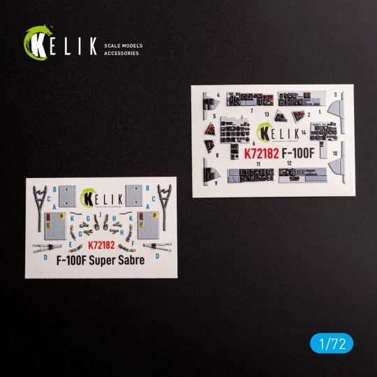 F-100F - interior 3D decals for Trumpeter kit, 1/72 - Kelik K72182