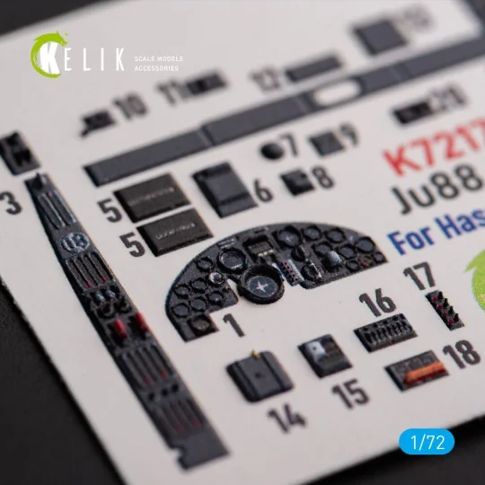 Ju88 G-6 - interior 3D decals for Hasegawa kit, 1/72 - Kelik K72176
