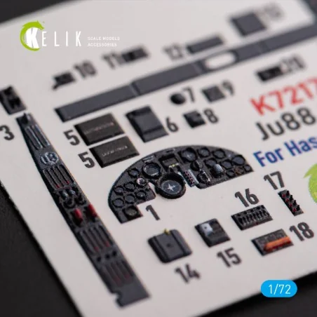 Ju88 G-6 - interior 3D decals for Hasegawa kit, 1/72 - Kelik K72176