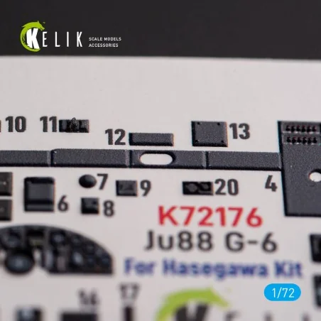 Ju88 G-6 - interior 3D decals for Hasegawa kit, 1/72 - Kelik K72176