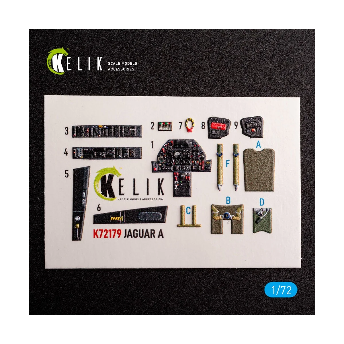 Jaguar A - interior 3D decals for HobbyBoss kit, 1/72 - Kelik K72179