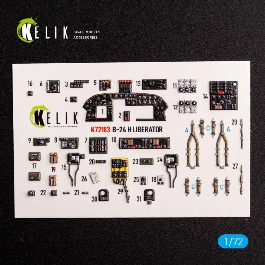 B-24H Liberator - interior 3D decals for Airfix kit, 1/72 - Kelik K...