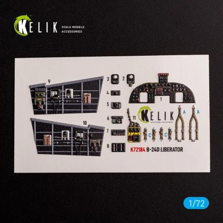 B-24D Liberator - interior 3D decals for Hasegawa kit, 1/72 - Kelik...