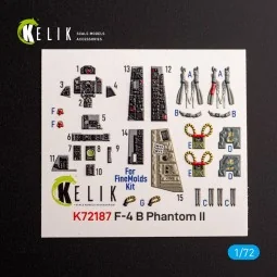 F-4B Phantom - interior 3D decals for FineMolds kit, 1/72 - Kelik K...