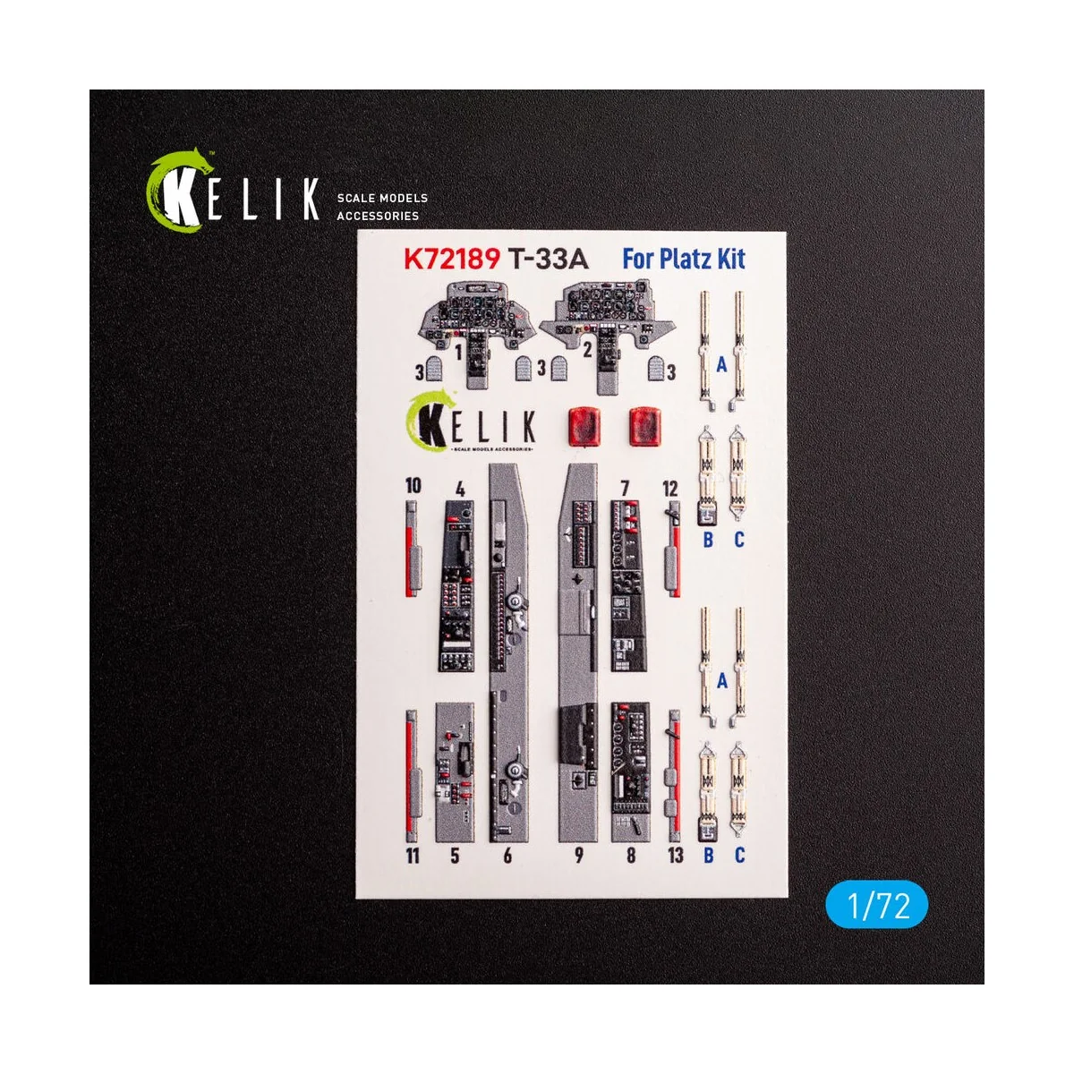 T-33A Shooting Star - interior 3D decals for Platz kit, 1/72 - Keli...