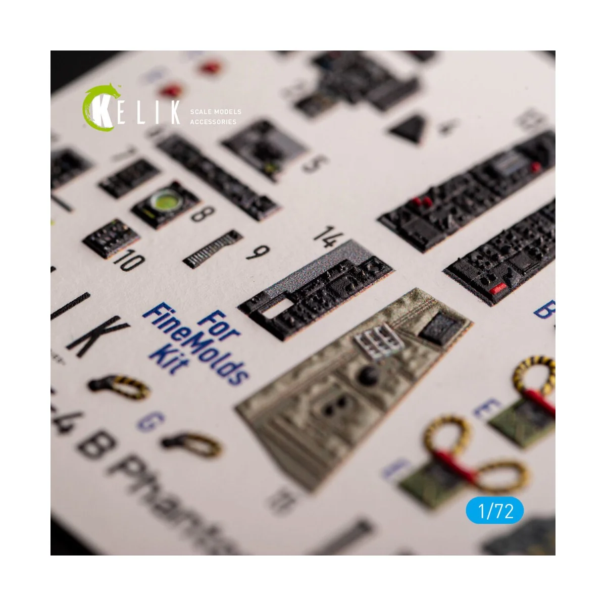F-4B Phantom - interior 3D decals for FineMolds kit, 1/72 - Kelik K...