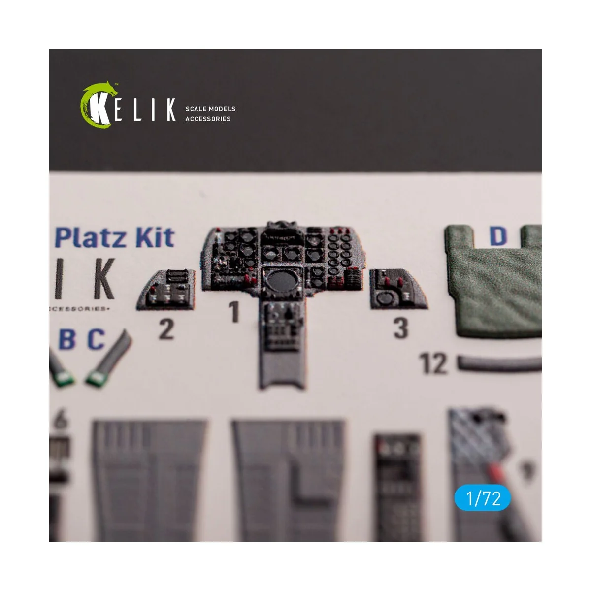 F-1 Support Fighter - interior 3D decals for Platz kit, 1/72 - Keli...