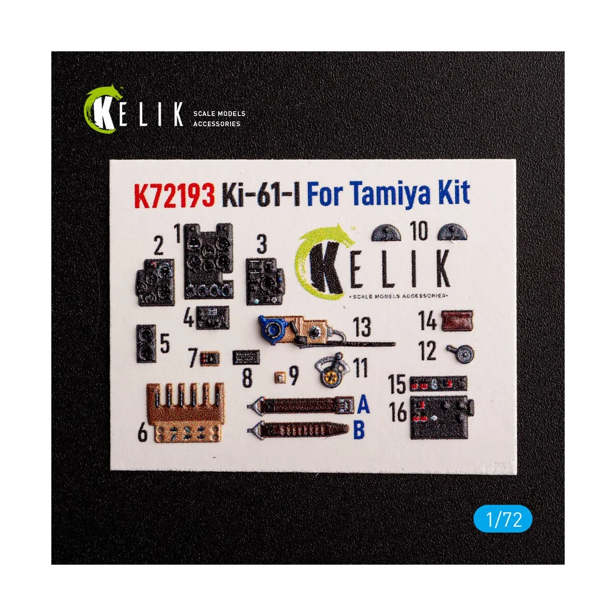 KI-61 - interior 3D decals for Tamiya kit, 1/72 - Kelik K72193