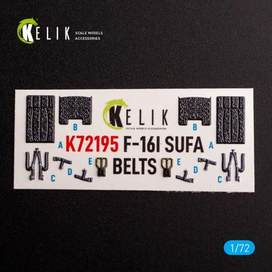 F-16I - interior 3D decals for Hasegawa kit, 1/72 - Kelik K72195