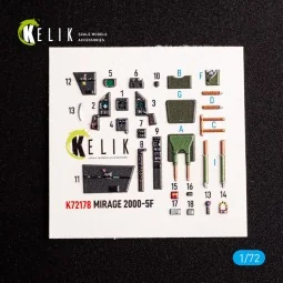 Mirage 2000-5F - interior 3D decals for ModelSvit kit, 1/72 - Kelik...