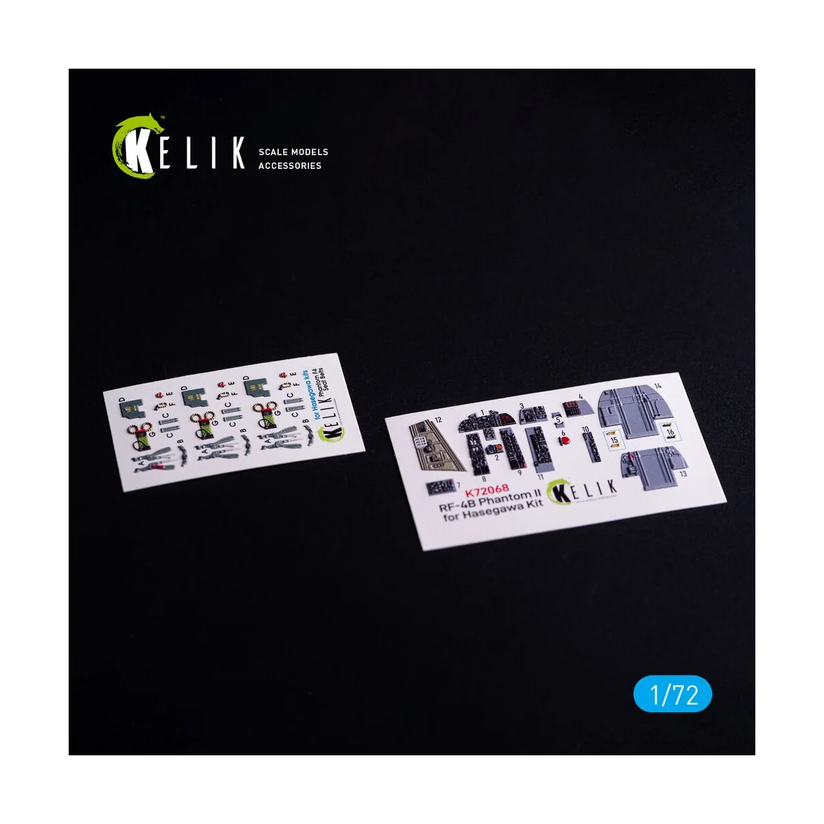 RF-4B - interior 3D decals for Hasegawa kit, 1/72 - Kelik K72068
