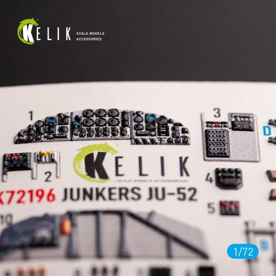 Ju-52 - interior 3D decals for Italeri kit, 1/72 - Kelik K72196