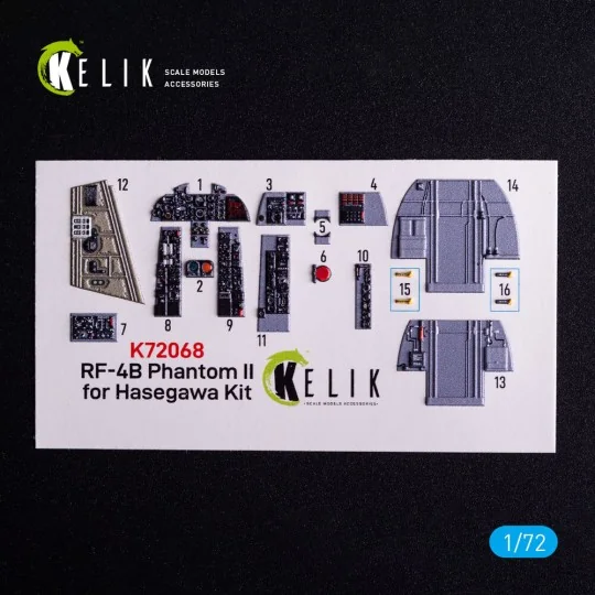 RF-4B - interior 3D decals for Hasegawa kit, 1/72 - Kelik K72068