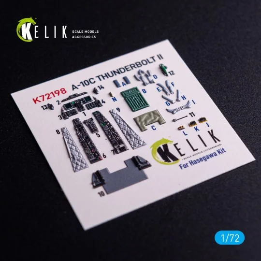 A-10C - interior 3D decals for Hasegawa kit, 1/72 - Kelik K72198