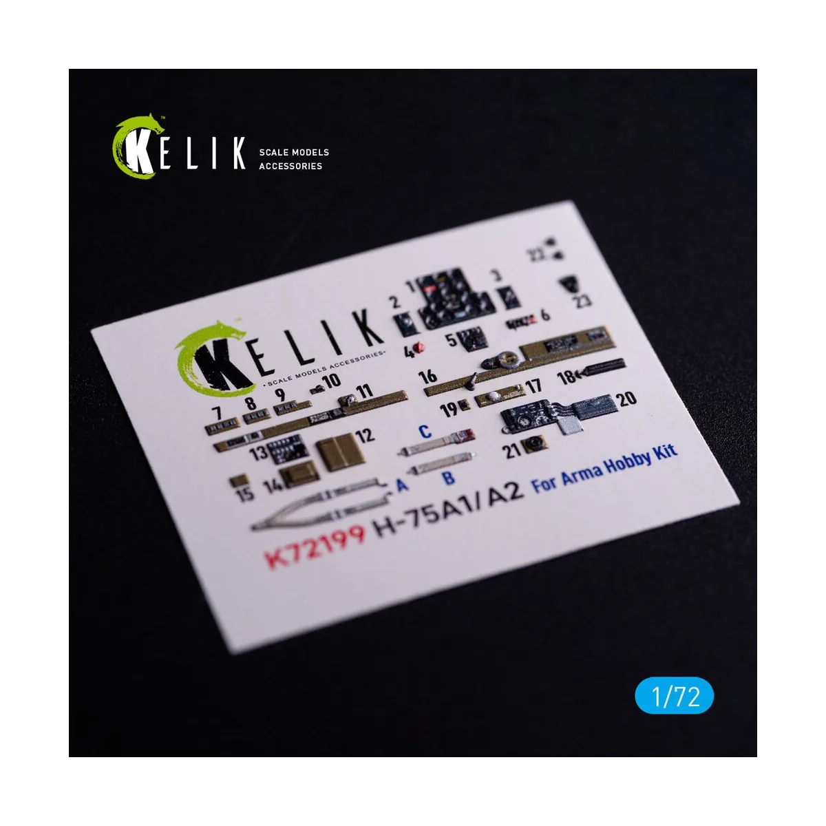 H-75A1/AR - interior 3D decals for Arma Hobby kit, 1/72 - Kelik K72199