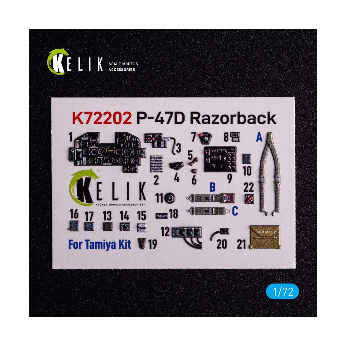 P-47D Razorback - interior 3D decals for Tamiya kit, 1/72 - Kelik K...