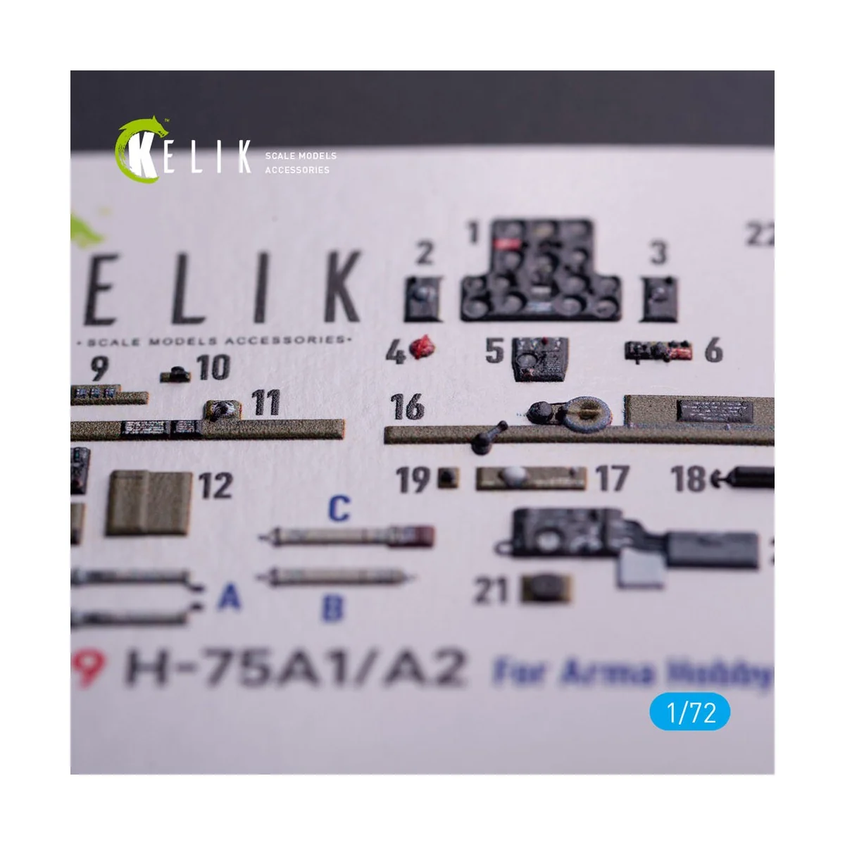 H-75A1/AR - interior 3D decals for Arma Hobby kit, 1/72 - Kelik K72199