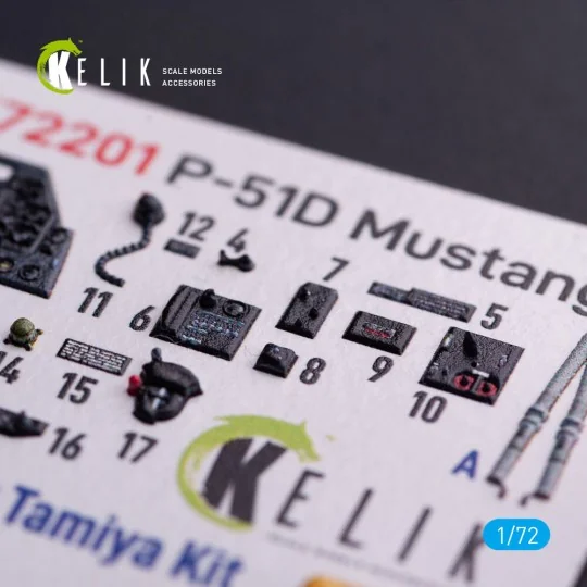 P-51D Mustang - interior 3D decals for Tamiya kit, 1/72 - Kelik K72201
