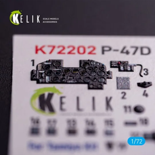 P-47D Razorback - interior 3D decals for Tamiya kit, 1/72 - Kelik K...
