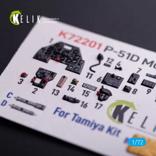 P-51D Mustang - interior 3D decals for Tamiya kit, 1/72 - Kelik K72201