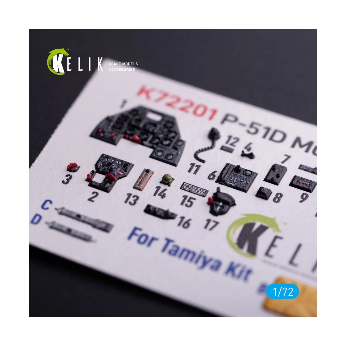 P-51D Mustang - interior 3D decals for Tamiya kit, 1/72 - Kelik K72201