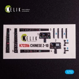 Z-10 Chinese - interior 3D decals for HobbyBoss kit, 1/72 - Kelik K...