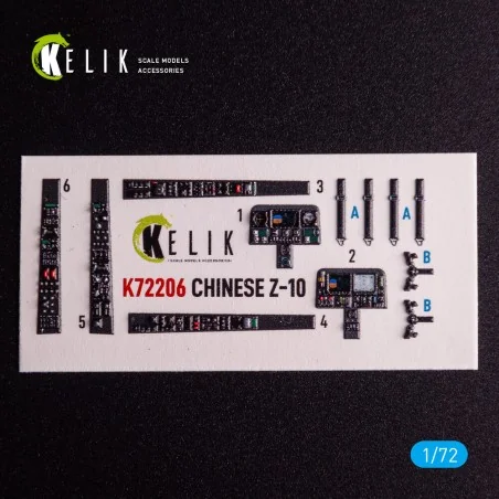 Z-10 Chinese - interior 3D decals for HobbyBoss kit, 1/72 - Kelik K...