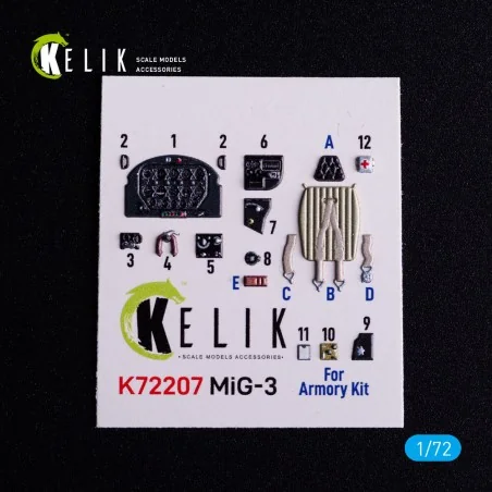 MiG-3 - interior 3D decals for Armory kit, 1/72 - Kelik K72207