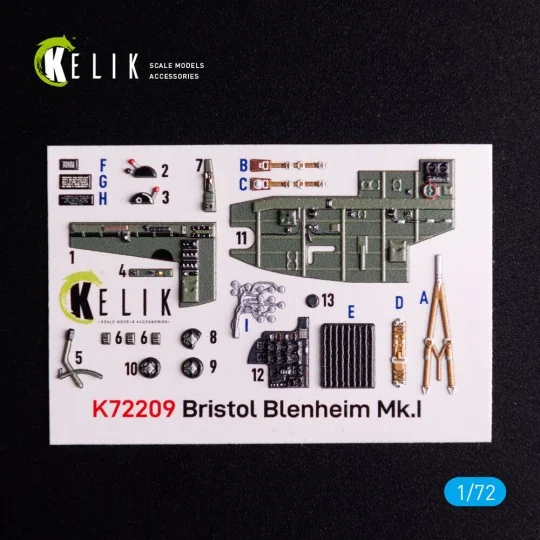 Bristol Bleninheim Mk.1 - interior 3D decals for Airfix kit, 1/72 -...