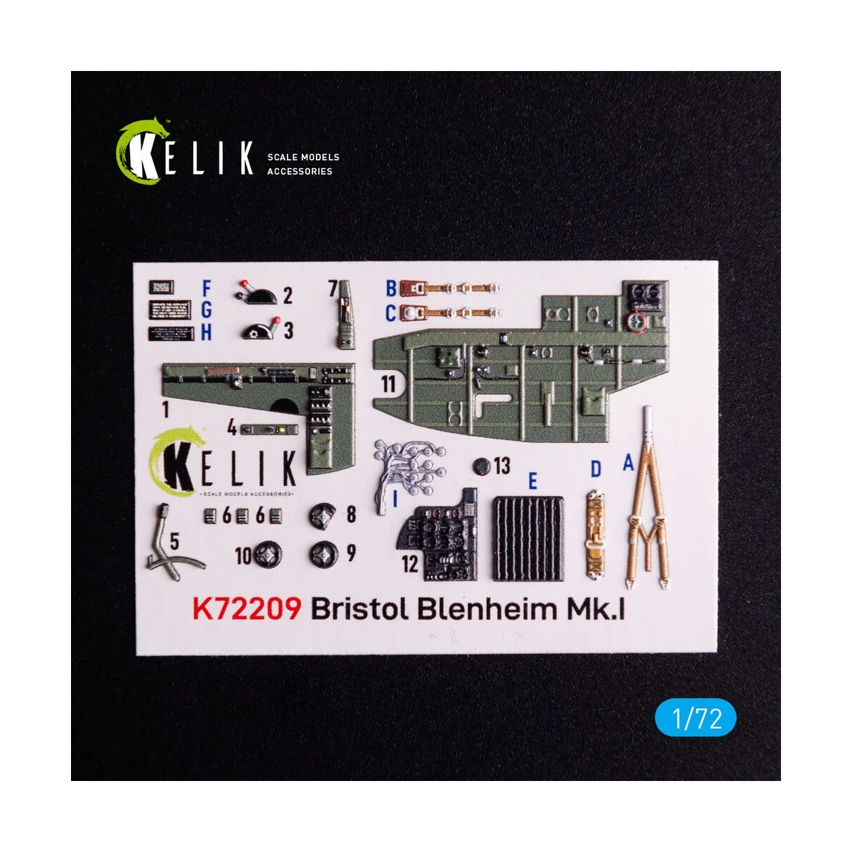 Bristol Bleninheim Mk.1 - interior 3D decals for Airfix kit, 1/72 -...