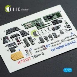 TBM-3 Avenger - interior 3D decals for HobbyBoss kit, 1/72 - Kelik ... 2