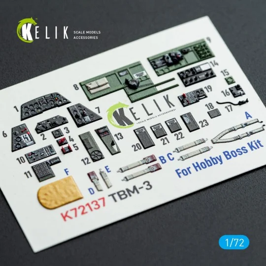 TBM-3 Avenger - interior 3D decals for HobbyBoss kit, 1/72 - Kelik ...