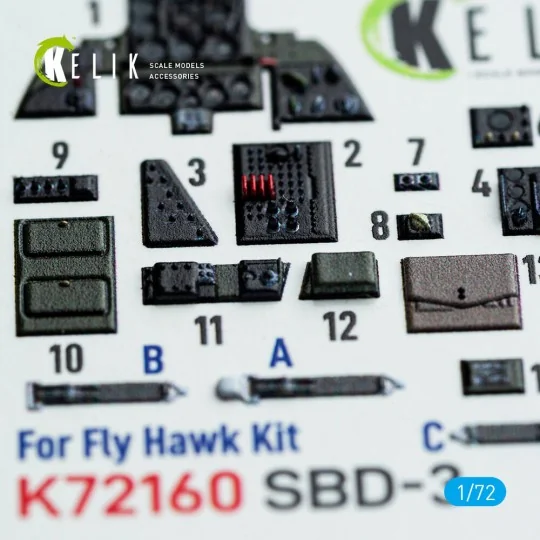 SBD-3 Dauntless - interior 3D decals for FlyHawk kit, 1/72 - Kelik ...